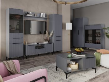 Стенка Кимберли графит, модульная (Handis) в Верхнем Тагиле - verhnij-tagil.mebel-e96.ru