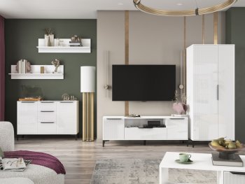 Стенка Кимберли белый, модульная (Handis) в Верхнем Тагиле - verhnij-tagil.mebel-e96.ru