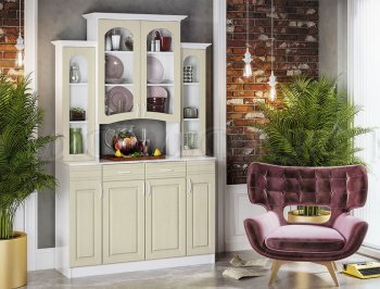 Буфет Констанция 4-х створчатый Фисташковый (Миф) в Верхнем Тагиле - verhnij-tagil.mebel-e96.ru