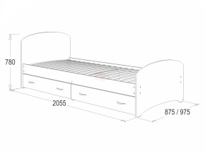 Кровать-6 одинарная с 2-мя ящиками (900*2000) в Верхнем Тагиле - verhnij-tagil.mebel-e96.ru