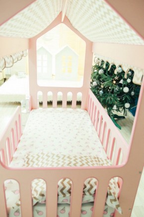 Кроватка-домик без ящика 800*1600 (Розовый) в Верхнем Тагиле - verhnij-tagil.mebel-e96.ru