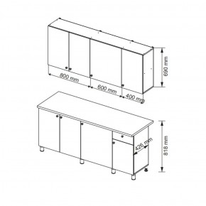 Кухонный гарнитур POINT 1800 мм (Гор) в Верхнем Тагиле - verhnij-tagil.mebel-e96.ru