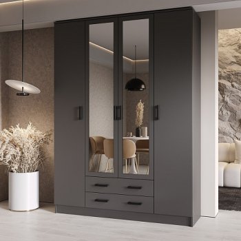 Шкаф Квадро 1600 мм Графит (Эра) в Верхнем Тагиле - verhnij-tagil.mebel-e96.ru