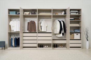 Гардеробная/шкаф 4000 мм Ларго №4 Кашемир (Миф) в Верхнем Тагиле - verhnij-tagil.mebel-e96.ru