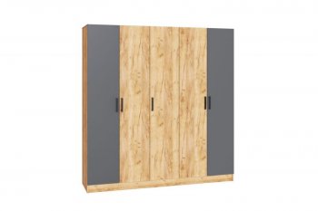 Шкаф 2000 мм Ларс без зеркал, крафт/графит (Микон) в Верхнем Тагиле - verhnij-tagil.mebel-e96.ru