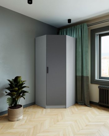 Шкаф угловой Ларс (угол скос), Серый камень/графит (Микон) в Верхнем Тагиле - verhnij-tagil.mebel-e96.ru