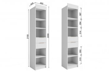 Стеллаж Лавис с ящиками СД 450.1/2 белый софт (ДСВ) в Верхнем Тагиле - verhnij-tagil.mebel-e96.ru