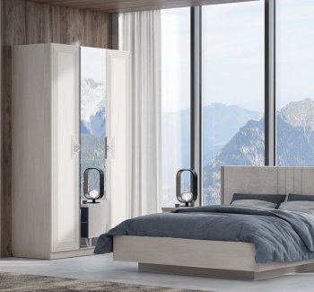 Шкаф распашной 1400 мм Лежер ШК-3103 холст белый (СанТан) в Верхнем Тагиле - verhnij-tagil.mebel-e96.ru