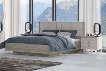 Кровать 1600 мм Лежер КР-311-16-16 дуб серый/велюр Missoni 18 (Сантан) в Верхнем Тагиле - verhnij-tagil.mebel-e96.ru