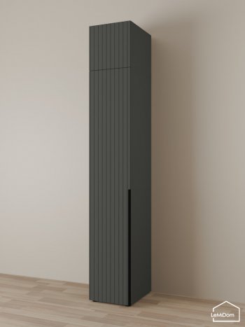 Шкаф с антресолью 400 мм Linnea MHR-1A-1 2450х400х510 (Графит-М 11.1.25) в Верхнем Тагиле - verhnij-tagil.mebel-e96.ru
