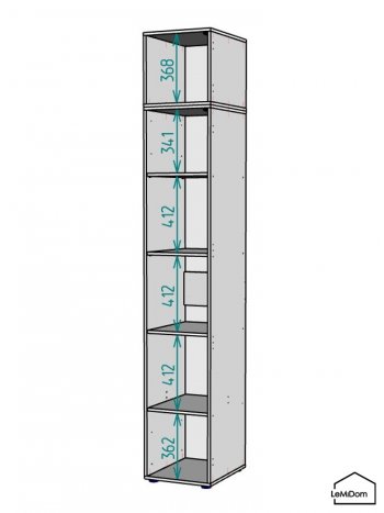 Шкаф с антресолью 400 мм Linnea MHR-1A-2 2450х400х510 (Графит-М 11.1.25) в Верхнем Тагиле - verhnij-tagil.mebel-e96.ru