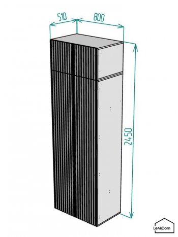 Шкаф с антресолью 800 мм Linnea MHR-2A-2 2450х800х510 (Белый-М 11.1.2) в Верхнем Тагиле - verhnij-tagil.mebel-e96.ru