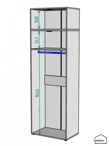 Шкаф с антресолью 800 мм Linnea MHR-2A-1 2450х800х510 (Графит-М 11.1.25) в Верхнем Тагиле - verhnij-tagil.mebel-e96.ru
