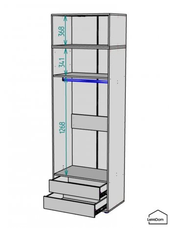 Шкаф с антресолью 800 мм Linnea MHR-2A-3 2450х800х510 (ДВ-М 11.1.25) в Верхнем Тагиле - verhnij-tagil.mebel-e96.ru
