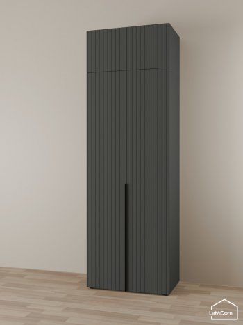 Шкаф с антресолью 800 мм Linnea MHR-2A-3 2450х800х510 (Графит-М 11.1.25) в Верхнем Тагиле - verhnij-tagil.mebel-e96.ru