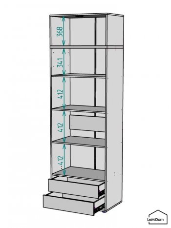 Шкаф с антресолью 800 мм Linnea MHR-2A-4 2450х800х510 (ДВ-М 11.1.25) в Верхнем Тагиле - verhnij-tagil.mebel-e96.ru