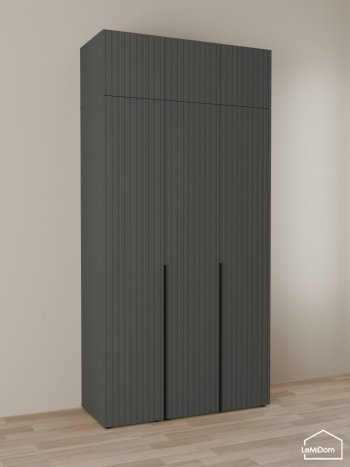 Шкаф с антресолью 1200 мм Linnea MHR-3A-1 2450х1200х510 (Графит-М 11.1.25) в Верхнем Тагиле - verhnij-tagil.mebel-e96.ru