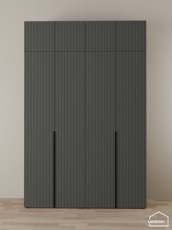 Шкаф с антресолью 1600 мм Linnea MHR-4A-1 2450х1600х510 (Графит-М 11.1.25) в Верхнем Тагиле - verhnij-tagil.mebel-e96.ru