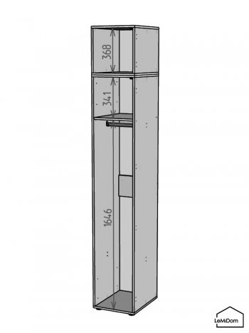 Шкаф с антресолью 400 мм Linnea MHR-1A-1 2450х400х510 (Белый-М 11.1.2) в Верхнем Тагиле - verhnij-tagil.mebel-e96.ru
