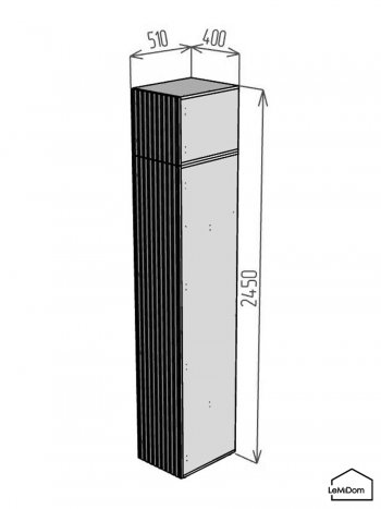 Шкаф с антресолью 400 мм Linnea MHR-1A-1 2450х400х510 (Белый-М 11.1.2) в Верхнем Тагиле - verhnij-tagil.mebel-e96.ru