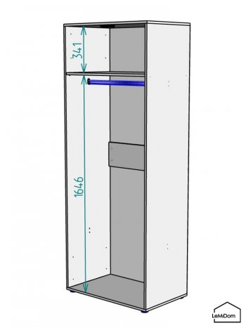 Шкаф Linnea MHR-2 2050х800х510 (Белый-М 11.1.1) в Верхнем Тагиле - verhnij-tagil.mebel-e96.ru