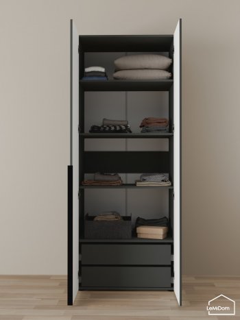 Шкаф Linnea MHR-2-3 2050х800х510 (Графит-М 11.1.25) в Верхнем Тагиле - verhnij-tagil.mebel-e96.ru