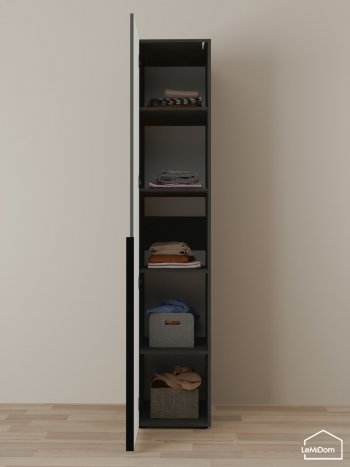 Шкаф Linnea MHR-1-2 2050х400х510 (Графит-М 11.1.25) в Верхнем Тагиле - verhnij-tagil.mebel-e96.ru
