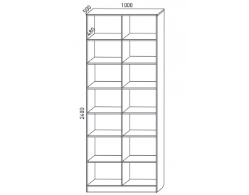 Шкаф распашной 1000 мм М6-2.4 Б+Б 100 + антресоль (М6) в Верхнем Тагиле - verhnij-tagil.mebel-e96.ru