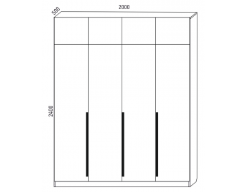 Шкаф распашной 2000 мм  М6-4.1.1 П+П+П+П 200 + антресоль (М6) в Верхнем Тагиле - verhnij-tagil.mebel-e96.ru