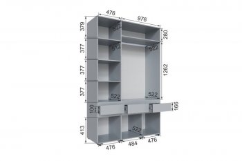 Шкаф 1500 мм Мерида серый камень/графит (Микон) в Верхнем Тагиле - verhnij-tagil.mebel-e96.ru
