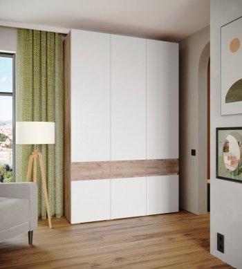 Шкаф 1500 мм Мерида крафт табачный/белый (Микон) в Верхнем Тагиле - verhnij-tagil.mebel-e96.ru