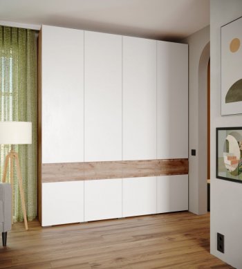 Шкаф 2000 мм Мерида крафт табачный/белый (Микон) в Верхнем Тагиле - verhnij-tagil.mebel-e96.ru