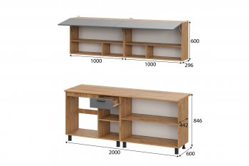Кухонный гарнитур Монако 2000 мм графит (СВ) в Верхнем Тагиле - verhnij-tagil.mebel-e96.ru