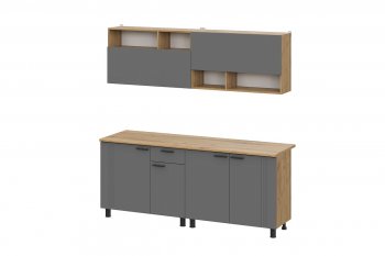 Кухонный гарнитур Монако 2000 мм графит (СВ) в Верхнем Тагиле - verhnij-tagil.mebel-e96.ru