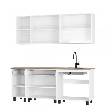 Кухонный гарнитур Монтана 2000 мм белый/графит (БТС) в Верхнем Тагиле - verhnij-tagil.mebel-e96.ru