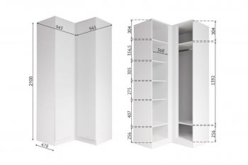 Угловой шкаф Мори белый (ДСВ) в Верхнем Тагиле - verhnij-tagil.mebel-e96.ru