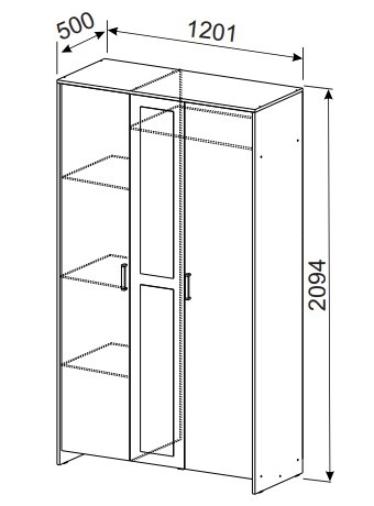 Шкаф распашной 1200 мм Дольче (СВ) в Верхнем Тагиле - verhnij-tagil.mebel-e96.ru