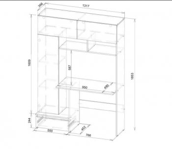 Стол компьютерный Некст-1 + Шкаф (СВ) в Верхнем Тагиле - verhnij-tagil.mebel-e96.ru
