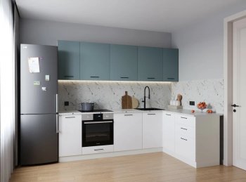 Кухонный гарнитур угловой Ниагара МДФ/ЛДСП 2600*1600 мм (Санвут) в Верхнем Тагиле - verhnij-tagil.mebel-e96.ru