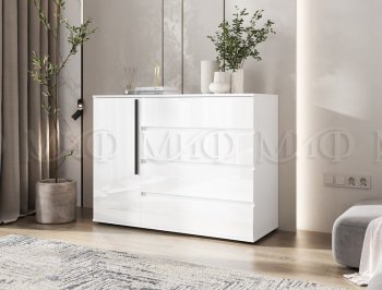 Комод 1 дверь 4 ящика (1200) Норд,  белый (Миф) в Верхнем Тагиле - verhnij-tagil.mebel-e96.ru