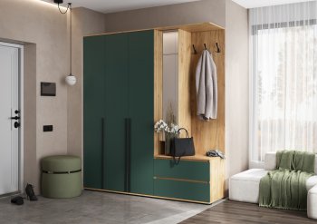 Прихожая Норд+Шкаф 1200, крафт/изумруд (Миф) в Верхнем Тагиле - verhnij-tagil.mebel-e96.ru
