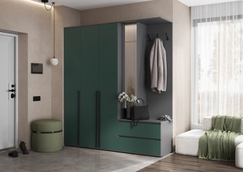 Прихожая Норд+Шкаф 1200, графит/изумруд (Миф) в Верхнем Тагиле - verhnij-tagil.mebel-e96.ru