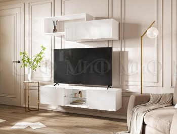 Стенка Норд-1 белый глянец (Миф) в Верхнем Тагиле - verhnij-tagil.mebel-e96.ru