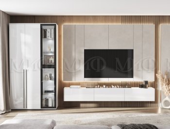 Стенка Норд белый глянец (Миф) в Верхнем Тагиле - verhnij-tagil.mebel-e96.ru