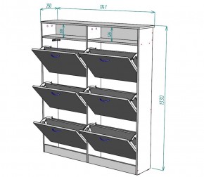 Обувница W17 (ДВ-Графит) в Верхнем Тагиле - verhnij-tagil.mebel-e96.ru