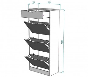 Обувница W24 (ДВ-Графит) в Верхнем Тагиле - verhnij-tagil.mebel-e96.ru