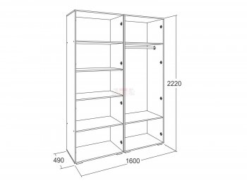 Шкаф 1600 мм Ольга-17 в Верхнем Тагиле - verhnij-tagil.mebel-e96.ru