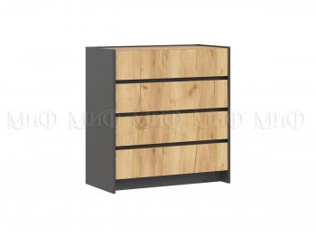Комод 4ящ. Остин крафт/графит (Миф) в Верхнем Тагиле - verhnij-tagil.mebel-e96.ru