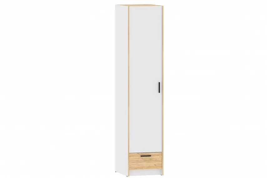 Шкаф 500 мм для одежды Оттавия НМ 011.20 белый (Silva) в Верхнем Тагиле - verhnij-tagil.mebel-e96.ru | фото
