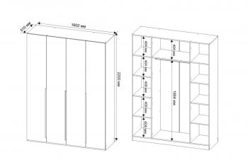 Шкаф 1600 мм Пальма с антресолью, Сатин (ДСВ) в Верхнем Тагиле - verhnij-tagil.mebel-e96.ru